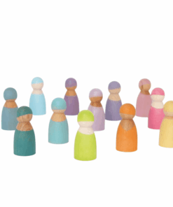 12 Pastel Wooden Peg Dolls