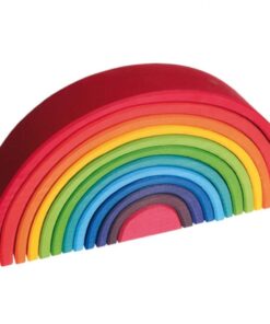 12-Piece Wooden Rainbow Stacking Tunnel