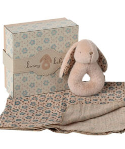 Bunny Rattle Baby Gift Set - Powder
