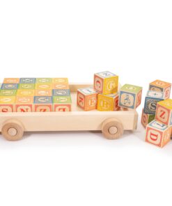 Classic Wooden Alphabet Blocks with Wagon