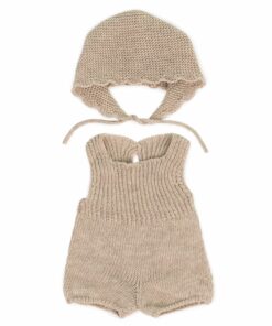 Knit Doll Outfit â€“ 14" Romper & Bonnet
