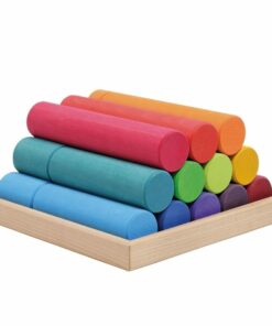 Large Wooden Building Rollers - Assorted Colors