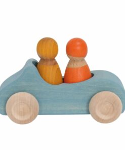 Large Wooden Convertible Car - Blue