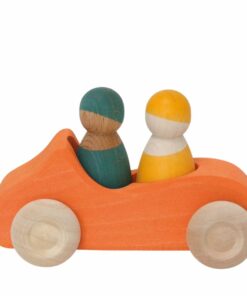 Large Wooden Convertible Car - Orange