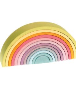 Pastel Large Wooden Rainbow Tunnel - 12 Piece