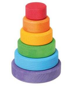 Small Wood Rainbow Stacking Tower