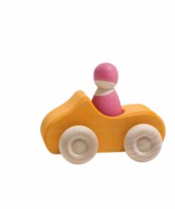 Small Yellow Convertible - Wooden Toy Car
