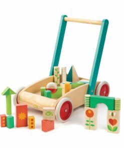 Wooden Baby Walker and Garden Blocks Set