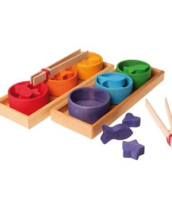 Wooden Rainbow Bowls Sorting Game