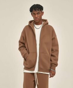 350G Fleece Zip Men Hoodie