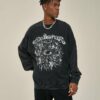 420G Retro Eye Print Men Long Sleeve Sweatshirt
