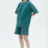 Retro Washed Dyed T-shirt And Shorts Set