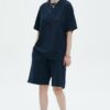 Washed Distressed  T-shirt And Shorts Set